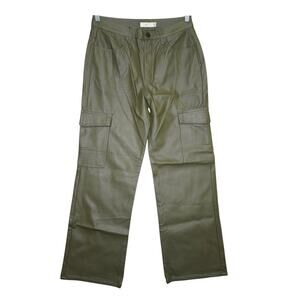 TGLA Faux Leather Cargo Pants – Olive Green – Size 13/31
